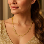 14K Yellow Gold Clover Link Necklace (7.00 mm), view 3