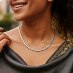 Sterling Silver Cubogas Chain Necklace, view 4