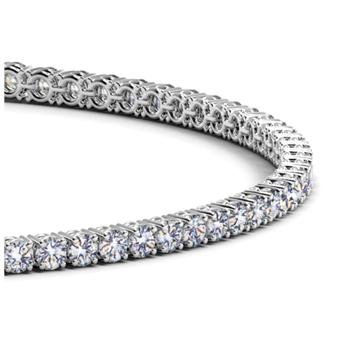 Lab Grown Round Diamond Tennis Bracelet in 14K White Gold (2 cctw F/G VS2/SI1), view 2