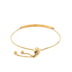 14K Yellow Gold Chain Bar Lariat Style Bracelet (1.00 mm), view 4