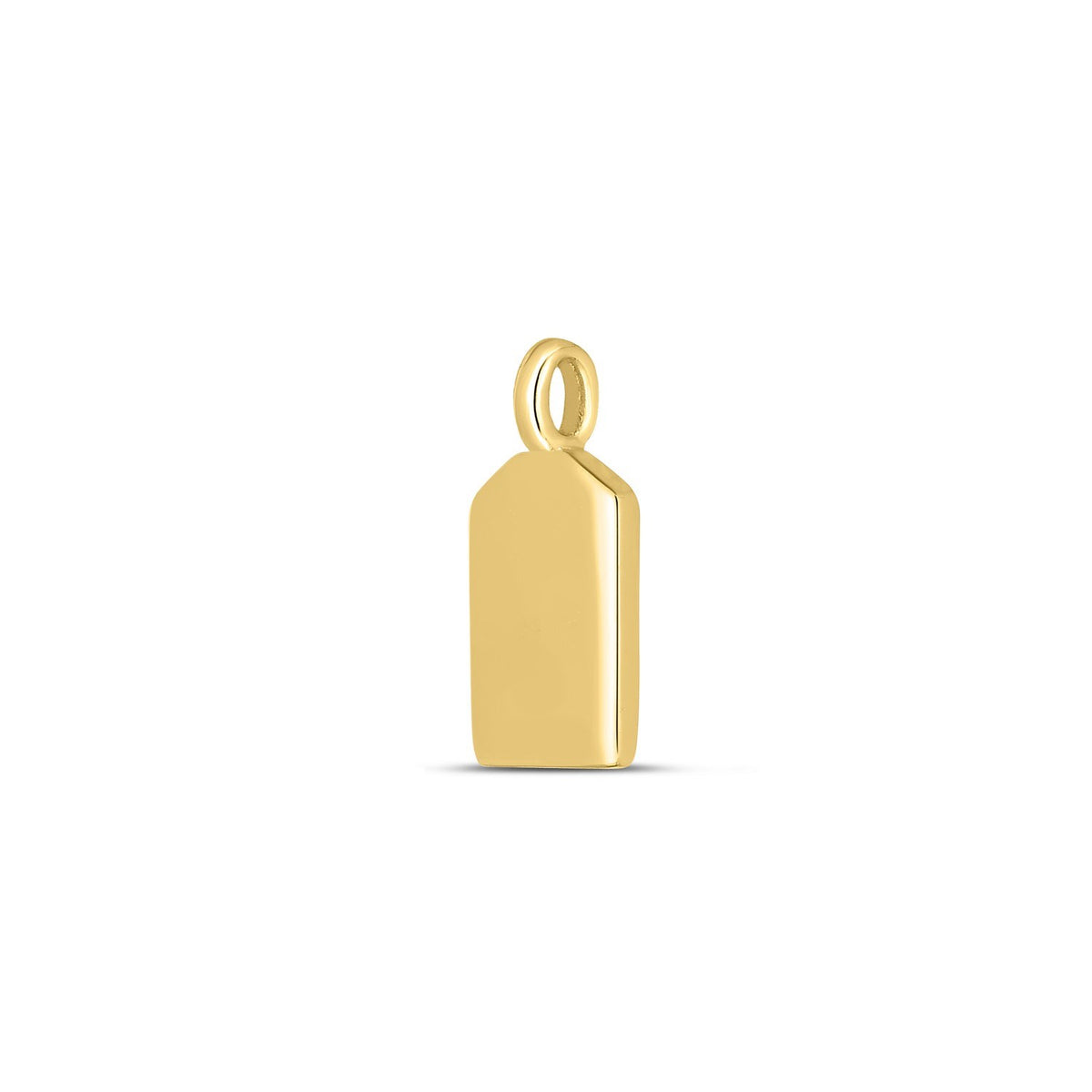 14K Yellow Gold Mini Tag Charm, view 2