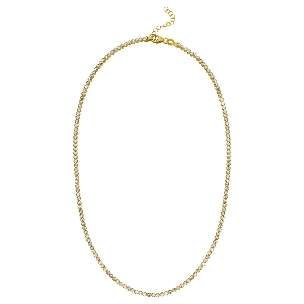 14K Two Tone Gold Diamon Oro Tennis Necklace (2.40 mm), view 2