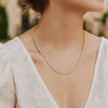 14K Two Tone Gold Diamon Oro Tennis Necklace (2.40 mm), view 3