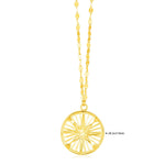 14K Yellow Gold Necklace with Compass Pendant, view 2