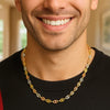 14k Tri Color Gold High Polish Puffed Mariner Link Chain (4.90 mm)