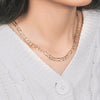 14K Two tone Gold Solid Pave Figaro Chain (5.90 mm)