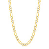 14K Yellow Gold Solid Pave Figaro Chain (5.90 mm)