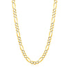 14K Two tone Gold Solid Pave Figaro Chain (5.90 mm)