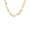 14K Two tone Gold Solid Pave Figaro Chain (5.90 mm)