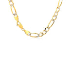 14K Two tone Gold Solid Pave Figaro Chain (5.90 mm), view 3
