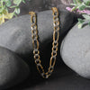 14K Two tone Gold Solid Pave Figaro Chain (5.90 mm)