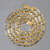 14K Two tone Gold Solid Pave Figaro Chain (5.90 mm)