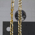 14K Two tone Gold Solid Pave Figaro Chain (5.90 mm), view 6