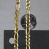 14K Two tone Gold Solid Pave Figaro Chain (5.90 mm)