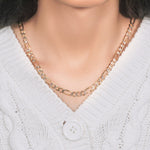 14K Two tone Gold Solid Pave Figaro Chain (5.90 mm), view 8