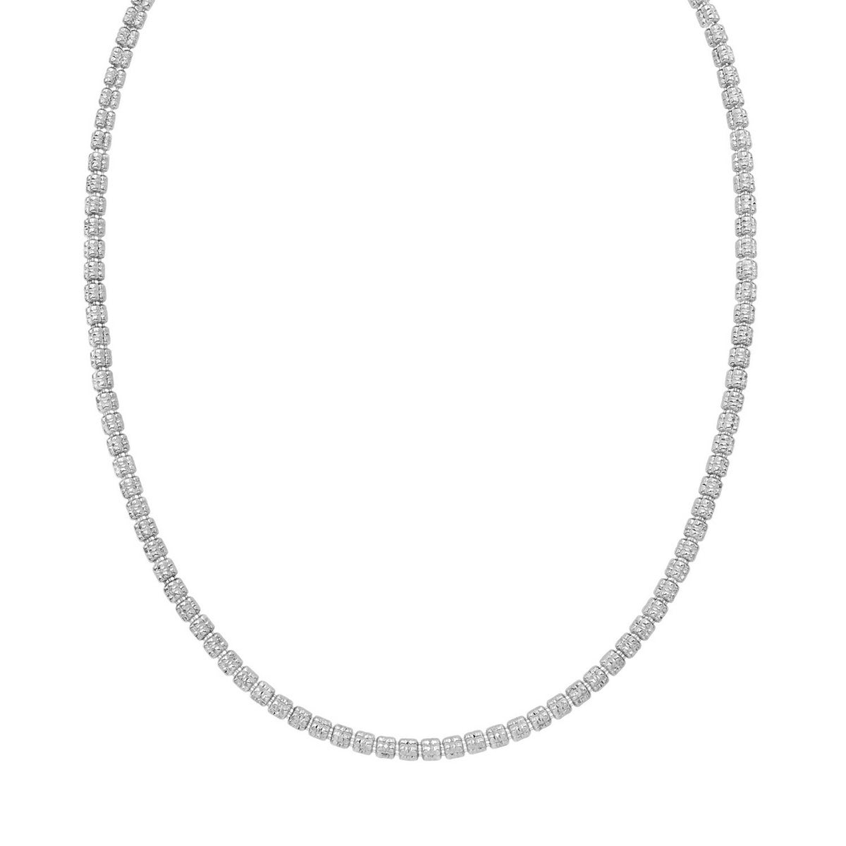 Sterling Silver Rhodium Plated Ice Barrel Chain (3.80 mm), view 2