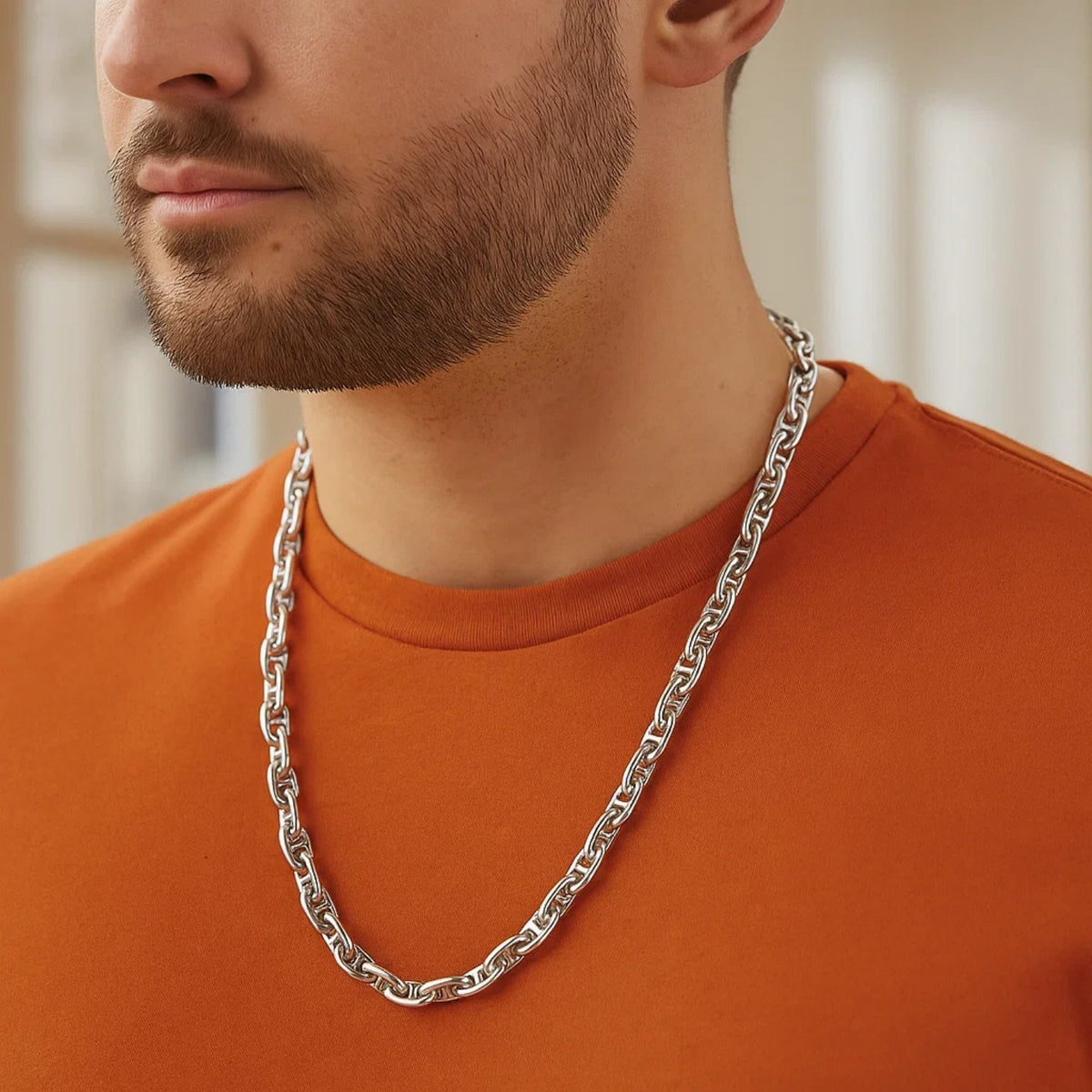 Sterling Silver Anchor Chain Necklace (5.50 mm), view 5