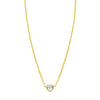 14K Yellow Gold White Topaz Heart Necklace (1.50 mm)