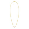 14K Yellow Gold White Topaz Heart Necklace (1.50 mm), view 2