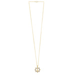 Ships Wheel Anchor Necklace in 10K Yellow Gold, view 2