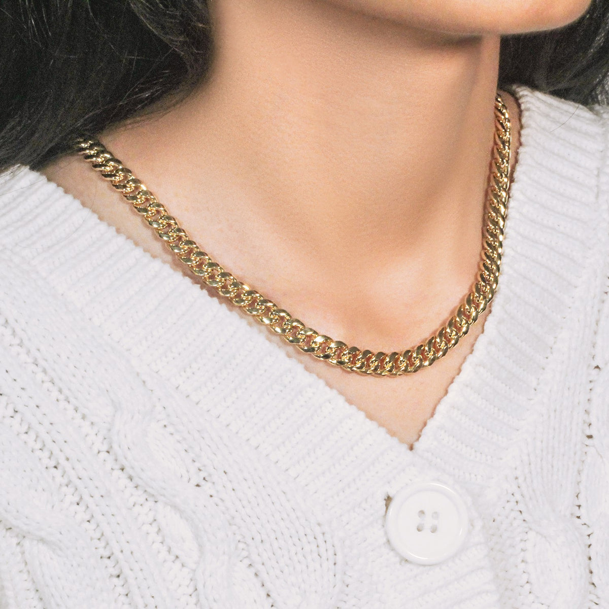 7.25mm 10k Yellow Gold Semi Solid Miami Cuban Chain, view 10