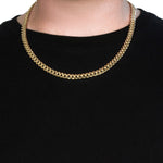 7.25mm 10k Yellow Gold Semi Solid Miami Cuban Chain, view 12