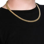 7.25mm 10k Yellow Gold Semi Solid Miami Cuban Chain, view 4