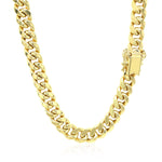 7.25mm 10k Yellow Gold Semi Solid Miami Cuban Chain, view 7