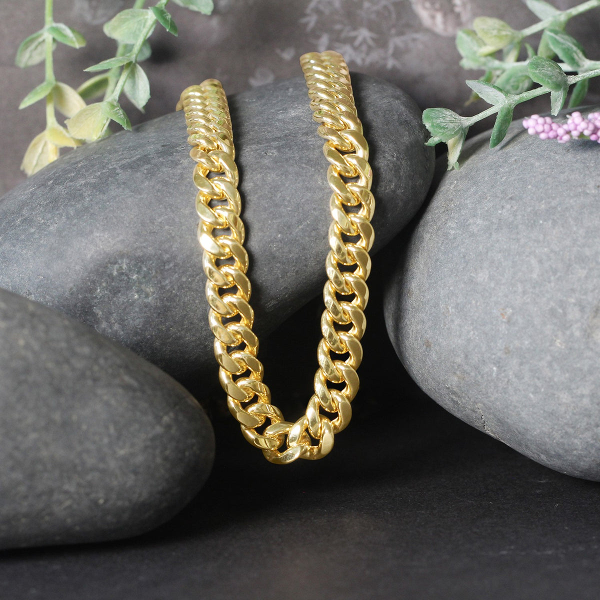 7.25mm 10k Yellow Gold Semi Solid Miami Cuban Chain, view 17