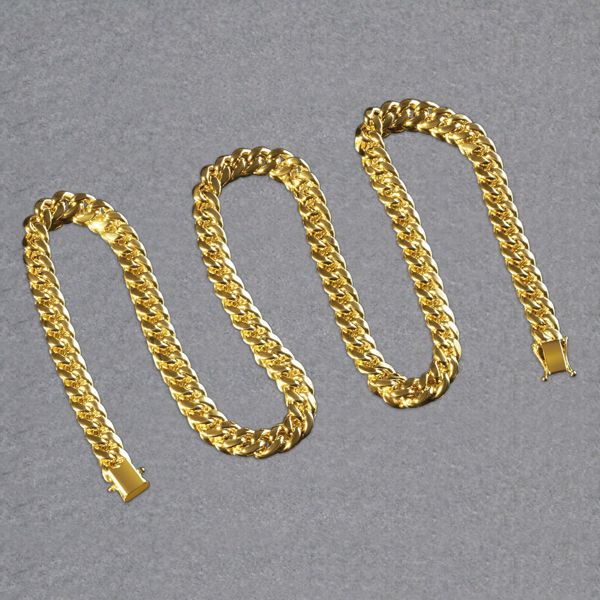 7.25mm 10k Yellow Gold Semi Solid Miami Cuban Chain, view 22