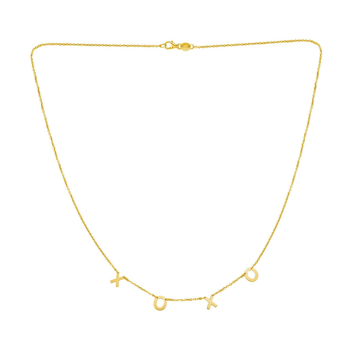 14K Yellow Gold XOXO Necklace, view 2