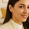 14K Yellow Gold Mariner Link Button Earrings, view 3