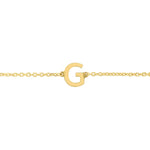 14K Yellow Gold Mini Initial G Bracelet, view 3