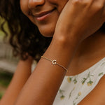 14K Yellow Gold Mini Initial G Bracelet, view 4