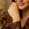 14K Yellow Gold Mini Initial G Bracelet, view 5