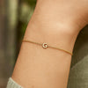 14K Yellow Gold Mini Initial G Bracelet, view 6