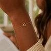 14K Yellow Gold Mini Initial G Bracelet, view 7