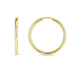 14K Yellow Gold Endless Round Hoop Earrings (2x21.00 mm)