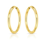 14K Yellow Gold Endless Round Hoop Earrings (2x21.00 mm), view 2