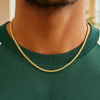 Sterling Silver Yellow Gold Plated Diamond Cut Franco Chain (3.20 mm), view 6