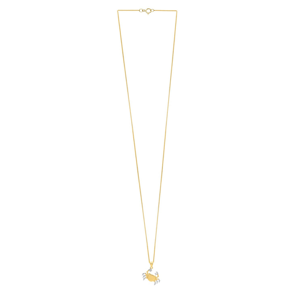 Crab Necklace in 10K Two Tone Yellow Gold, view 2