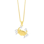 Crab Necklace in 10K Two Tone Yellow Gold, view 3