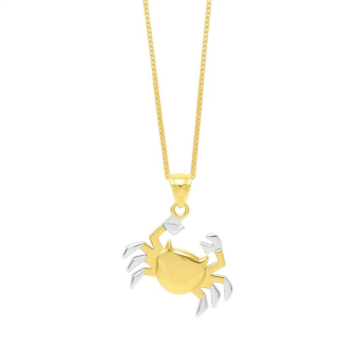 Crab Necklace in 10K Two Tone Yellow Gold, view 3