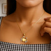 Crab Necklace in 10K Two Tone Yellow Gold, view 5