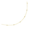 14K Yellow Gold Station Necklace with Round Diamonds