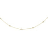 14K Yellow Gold Station Necklace with Round Diamonds, view 2