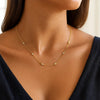 14K Yellow Gold Station Necklace with Round Diamonds, view 6