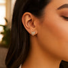 14K Rose Gold High Polish Scribble Heart Stud Earrings, view 2