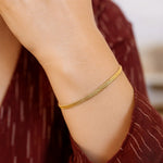 14K Yellow Gold Oval Snake Chain Bracelet (2.60 mm), view 3
