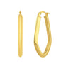 Geometric Oval Hoop Earrings in 10K Yellow Gold, view 2